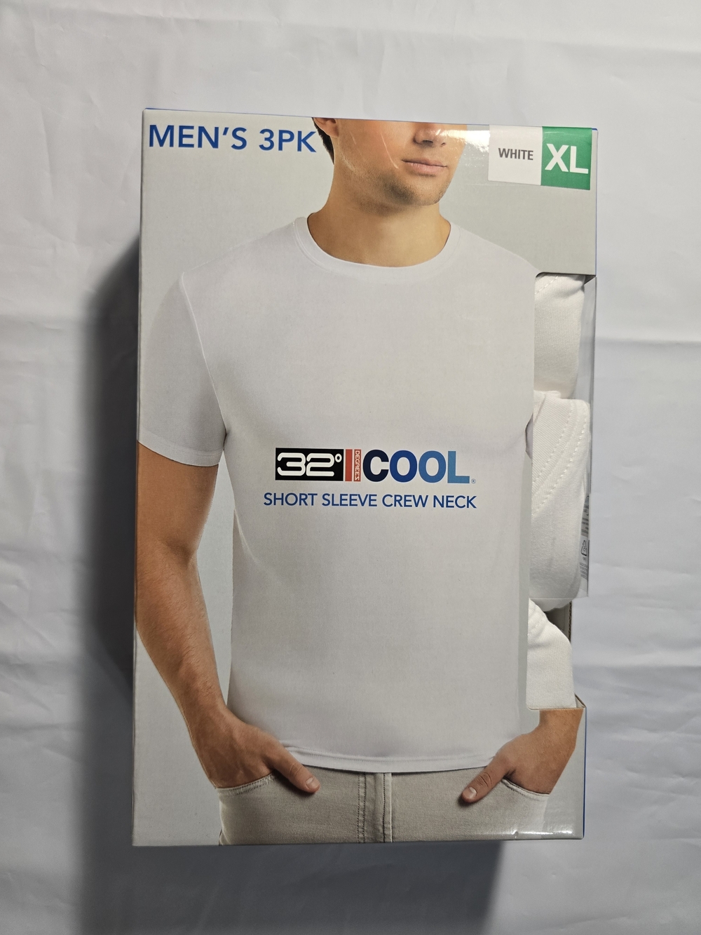 32°Cool Men’s 3 Pack‎ Short Sleeve Crew Neck T-Shirt Quick Dry- White (XL)  NWT